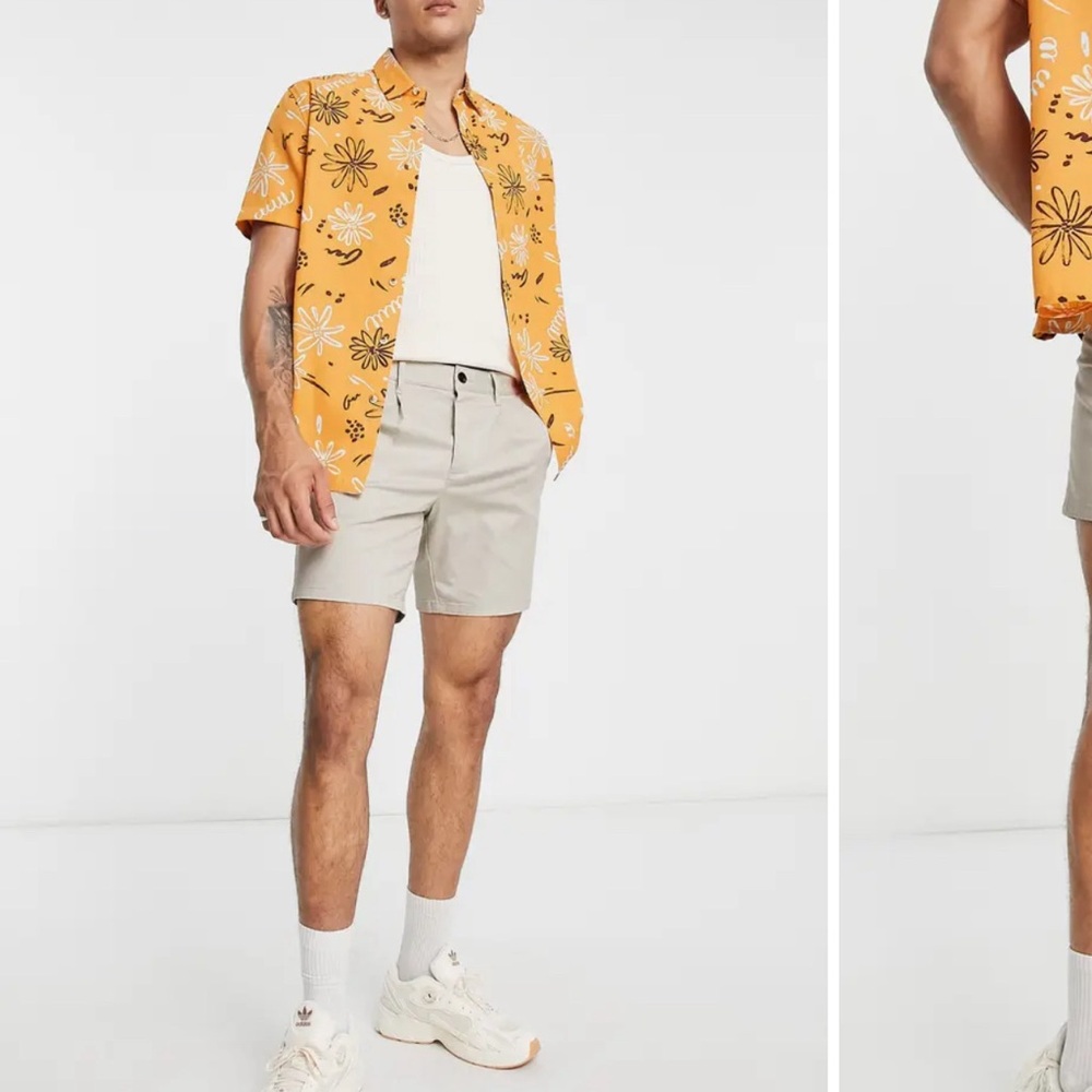 ASOS DESIGN Cigarette Chino Shorts - Medium